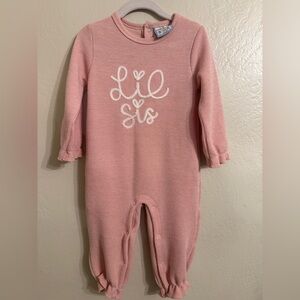 Charming Lil Sis Peach Kids Footie